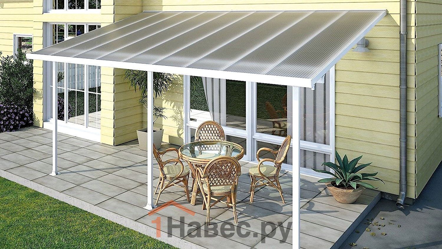 Терраса из поликарбоната прямого типа